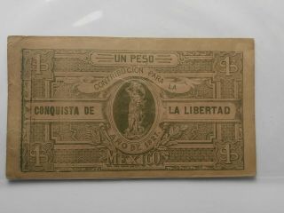 Mexico - Contribucion Para La Conquista De Libertad,  Un Peso,  1927