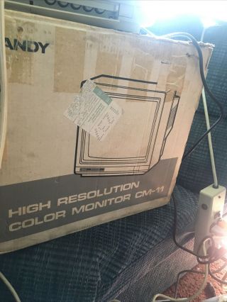 Tandy 1000 EX Personal Computer Monitor Modem Drive Disks box Read AsIs 5