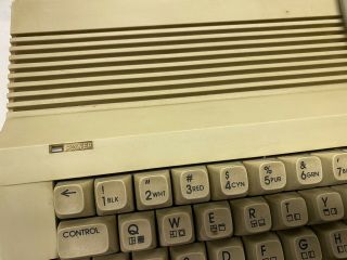 Commodore 64 Personal Computer Keyboard With Wires Powers ON 3