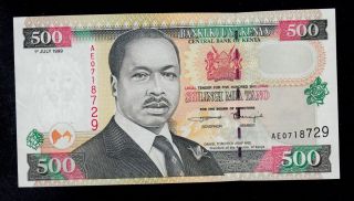 Kenya 500 Shillings 1999 Pick 39b Unc Less.