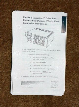 Racore second drive model 1200 for the IBM PCjr AS - IS 2