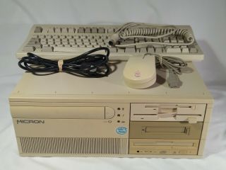 Vintage Micron 486 Computer 486dx2 66mhz 16mb Ram 345mb Hdd