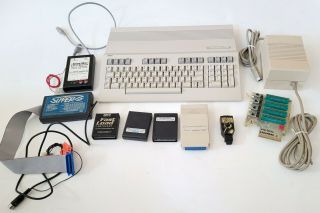 Commodore 128 Computer With Power Supply,  Games,  Cards Un -