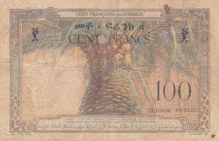 Djibouti French Somali Coast 100 Francs 1952 P - 26 Af Trésor Public