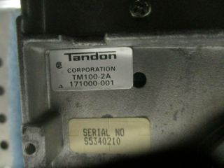 Tandon Model: TM100A - 2A Floppy Drive,  PN: 171000 - 001 Floppy Disk Drive. 3