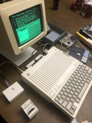 Vintage Apple IIC Computer System A2S4000 & Computer Monitor Plus 3