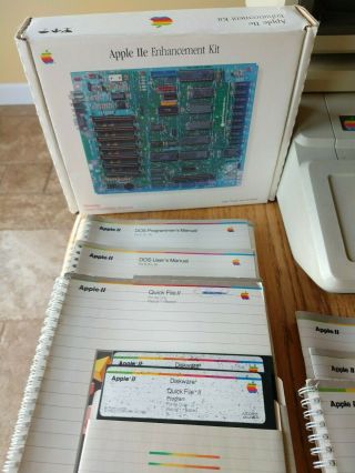 Apple IIe 2e Early Build,  Apple III monitor,  dual disk drives,  manuals,  software 6
