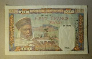 1941 Tunisia 100 Francs