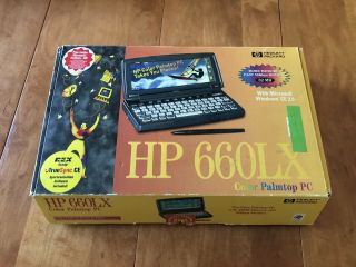 Hp 660lx Palmtop Pc Color Micro Handheld Laptop W/ Ac Adapter & Booklets