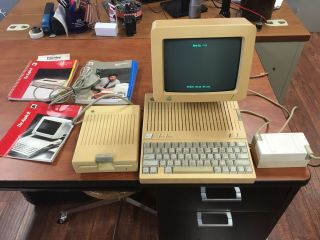 Apple Iic 2c Computer A2s4000 | Apple Monitor | Apple Monitor Stand | Disk Drive