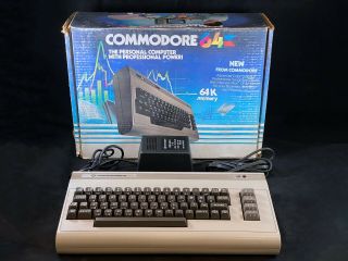 Early Commodore 64 Silver Label Computer - Fully W/ Power Supply & Box