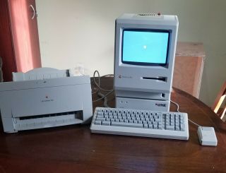 Macintosh Plus Desktop Computer - M0001a W/ Mouse Keyboard Printer & Hard Drive