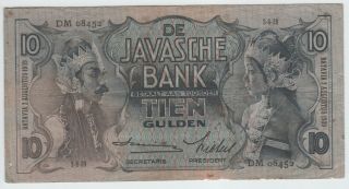 Netherlands Indies 10 Gulden 1939 P - 79c