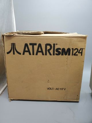 ATARI SM124 Computer Monitor Monochrome with Box ST 1985 2