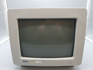 ATARI SM124 Computer Monitor Monochrome with Box ST 1985 3