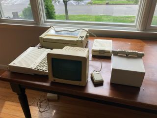 Apple Iic - Computer,  Monitor,  Printer,  Mouse,  Disc Drive - All In Boxes