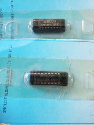 Two Reticon SAD1024A IC ' s,  BUCKET BRIGADE,  Dual Analog Delay IC ' s. 4
