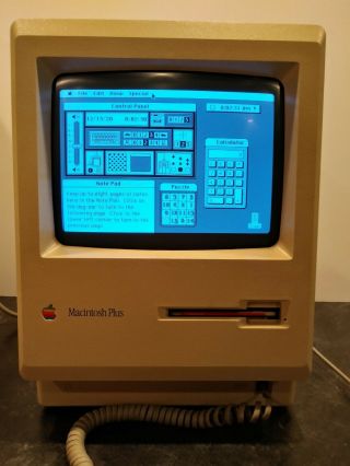 Vintage 1987 Apple Macintosh Plus Computer 1Mb,  MO110A Keyboard,  MO100 Mouse 2