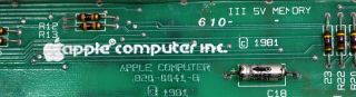 Apple III 5V Memory board 1981 820 - 0041 - B - ships worldwide 2