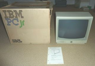 Ibm Pcjr Color Monitor Model 4863 With Box,  Great
