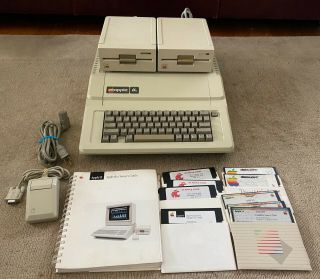 Apple Iie Computer Mouse (2) 5.  25 " Disk Drives Ramworks Vm - 42
