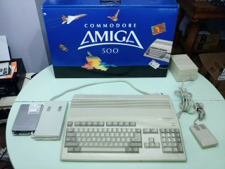 Amiga 500,  Plus 1mb 512k Expansion Gotek Drive External Drive 3.  1 Rom