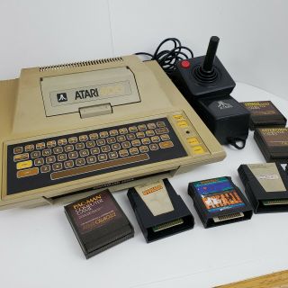 Atari 400 Computer Console System w 7 Games Joystick Pacman 2