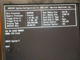 AMD 386DX - 40 Motherboard 16MB RAM Co - processor 256KB Cache Display & I/O Cards 3