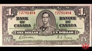 1937 Bank Of Canada 1$ Gordon/tower Z/l2781484 - Ef -