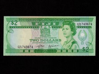 Fiji Islands:p - 77,  2 Dollars,  1980 Barnes & Tomkins Queen Elizabeth Ii Unc