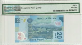 Mexico 2013 20 Pesos PMG Certified Banknote UNC 66 EPQ Gem Polymer 2