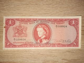 Trinidad And Tobago (1964) Tt$ 1 Dollar Note Pick 26b Queen Elizabeth Ii.  P.  26b
