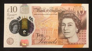 10 British Pound Banknote,  Bank Of England,  Unc,  2016 Series