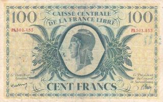 French Equatorial Africa Colony 100 Francs 1941 P - 13 Af,  Liberty