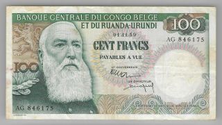 Belgian Congo 100 Francs 01 - 11 - 1959