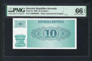 Slovenia 10 (tolarjev) 1990 P4a Uncirculated Graded 66