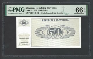 Slovenia 50 (tolarjev) 1990 P5a Uncirculated Graded 66