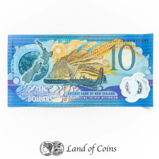Zealand: 1 X 10 Zealand Dollar Millennium Banknote.