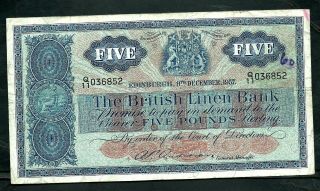 Scotland British Linen Bank (p161b) 5 Pounds 1957