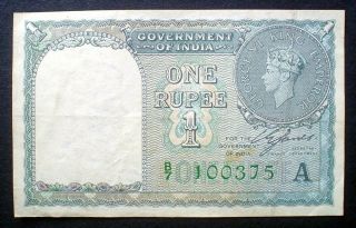 India King George Vi 1 Rupee 1940 V/f, .