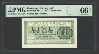 Germany - Clearing Note 1 Reichsmark 1944 Pm38 Uncirculated Grade 66