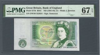 Great Britain 1 Pound 1981 - 84 England,  P - 377b B341,  Pmg 67 Epq Gem Unc