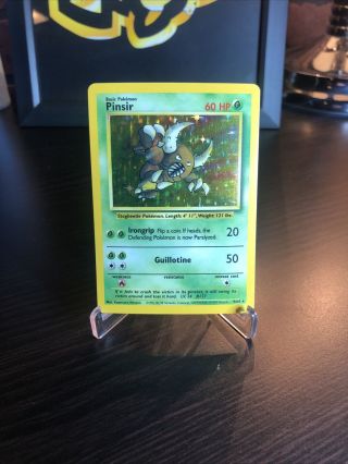 1999 Pokemon Jungle Holo Rare Pinsir 9/64 Error Card No Stamp Symbol