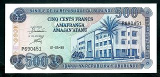 Burundi (p30c) 500 Francs 1988 Unc