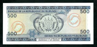 Burundi (P30c) 500 Francs 1988 UNC 2