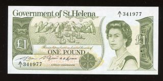 1976 Government Of St.  Helena - Saint Helena 1 Pound Unc Pick: 9a Prefix: A/1