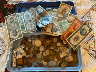 Foreign Coin And Paper Money.  L@@k
