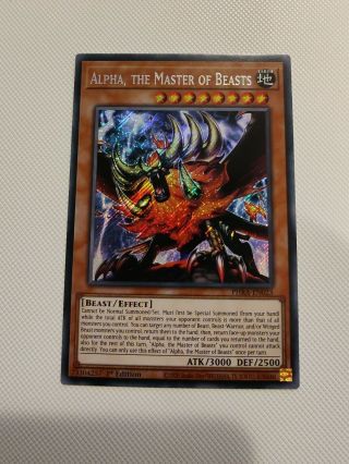 Yugioh Alpha,  The Master Of Beasts Secret 1st Ed Near Phra - En023