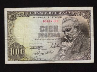 Spain:p - 131,  100 Pesetas,  1946 Francisco José De Goya Y Lucientes Vf