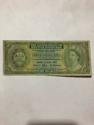 British Honduras 1 Dollar 1970 P - 28c F